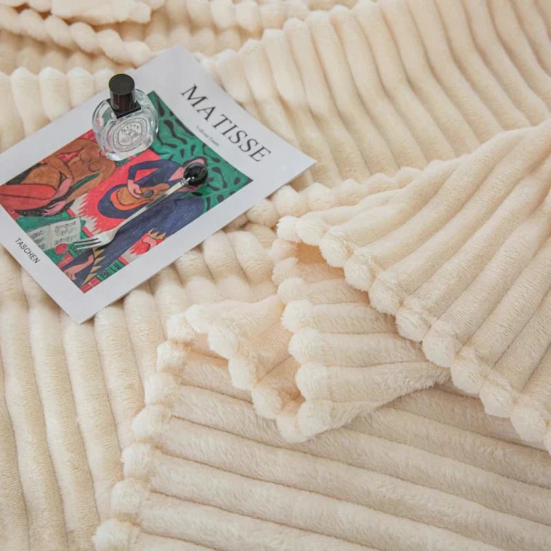 CozyFlannel - Luxurious Soft Blanket with Wide Stripes