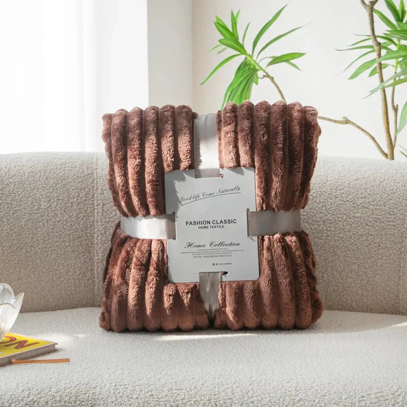 CozyChic - Luxury Flannel Blanket with Wide Stripes