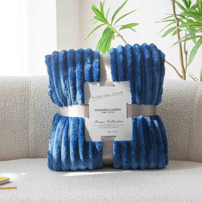 CozyChic - Luxury Flannel Blanket with Wide Stripes
