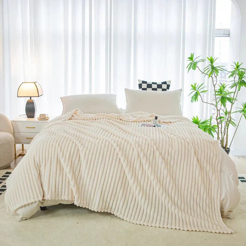 CozyFlannel - Luxurious Soft Blanket with Wide Stripes