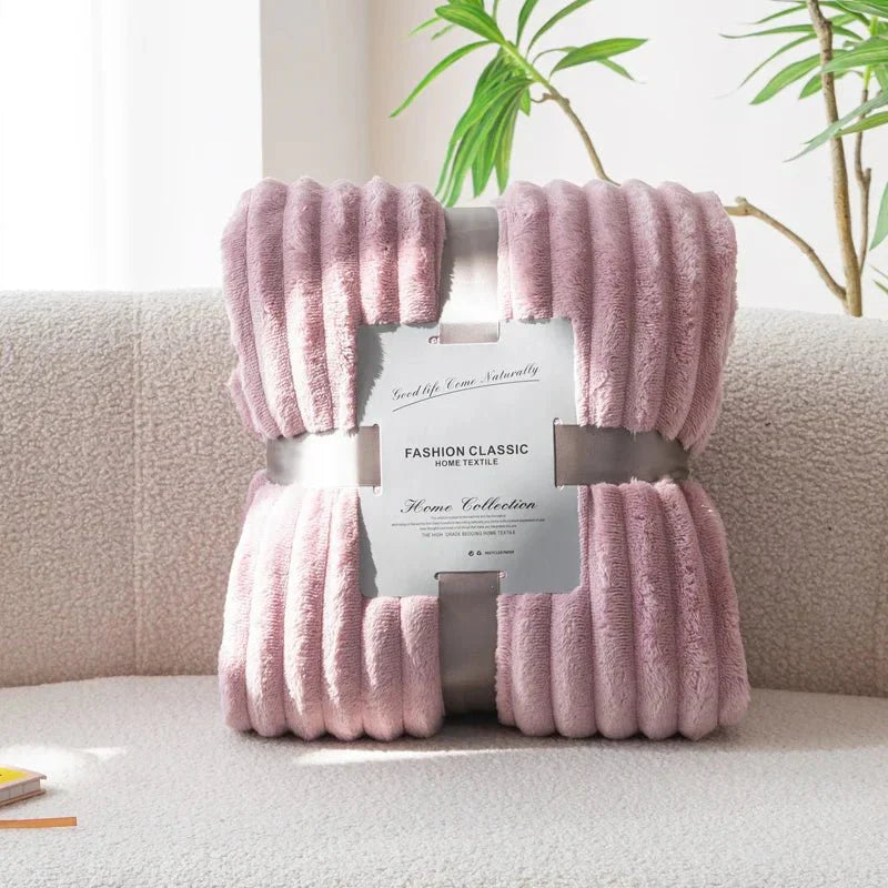 CozyChic - Luxury Flannel Blanket with Wide Stripes