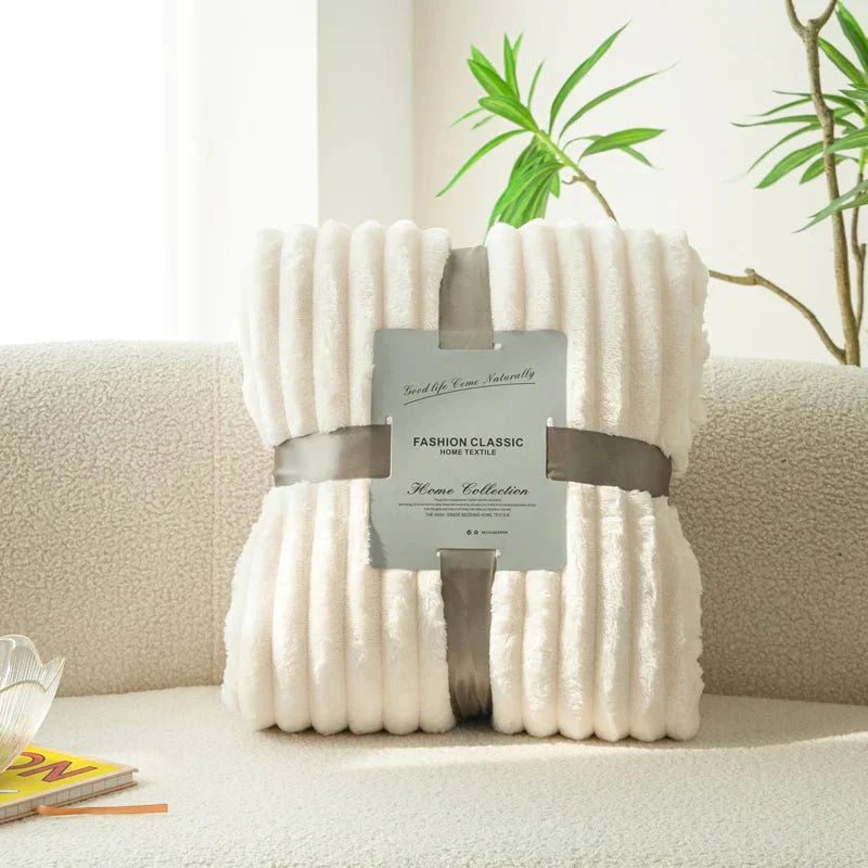CozyChic - Luxury Flannel Blanket with Wide Stripes